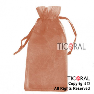 BOLSA MARRON ORGANZA 25X15CM HS2628-16 x 1